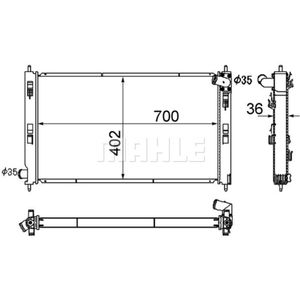 Kühler Motorkühlung MAHLE CR 1882 000S