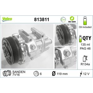 Kompressor Klimaanlage VALEO 813811 für Fiat Citroën Peugeot Scudo C8