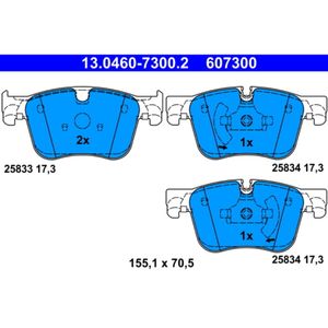 Bremsbelagsatz Scheibenbremse ATE 13.0460-7300.2 für Citroën Peugeot 308 II