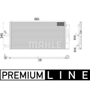 Kondensator Klimaanlage MAHLE AC 942 000P für Volvo V60 I S90 II