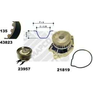 Wasserpumpe + Zahnriemensatz MAPCO 41823/1 für VW Seat Polo III Classic