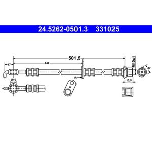 Bremsschlauch ATE 24.5262-0501.3 für Citroën Peugeot C1