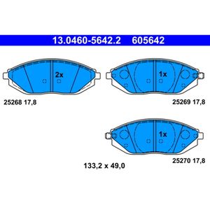 Bremsbelagsatz Scheibenbremse ATE 13.0460-5642.2 für Chevrolet Spark