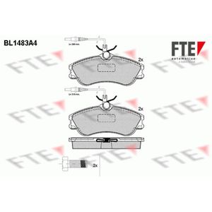 Bremsbelagsatz Scheibenbremse FTE 9010214 für Peugeot Citroën 306 Partner