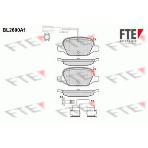 Bremsbelagsatz Scheibenbremse FTE 9010920 für Abarth Fiat Lancia 500 595 695