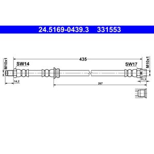 Bremsschlauch ATE 24.5169-0439.3 für BMW X5