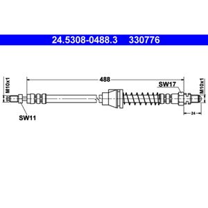 Bremsschlauch ATE 24.5308-0488.3 für Ford KA