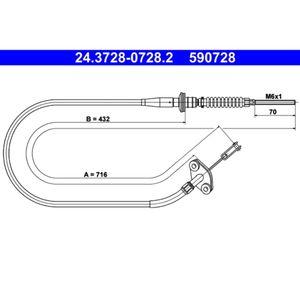 Seilzug Kupplungsbetätigung ATE 24.3728-0728.2 für Opel Agila