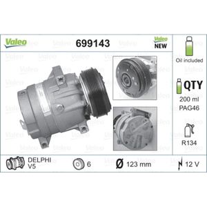 Kompressor Klimaanlage VALEO 699143 für Renault Opel Megane I Classic