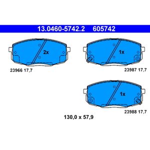 Bremsbelagsatz Scheibenbremse ATE 13.0460-5742.2 für Kia Hyundai Cee'd SW I30