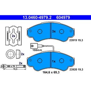 Bremsbelagsatz Scheibenbremse ATE 13.0460-4979.2 für Peugeot Fiat Citroën Boxer