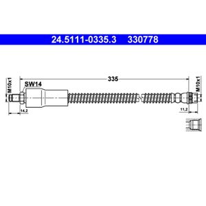 Bremsschlauch ATE 24.5111-0335.3 für Renault Clio II Vel Satis