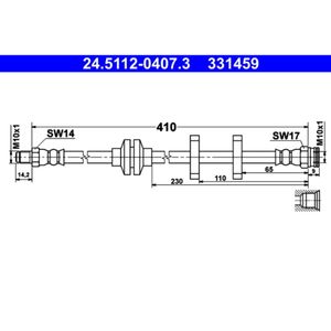 Bremsschlauch ATE 24.5112-0407.3 für Fiat Lancia Bravo II Marea Weekend