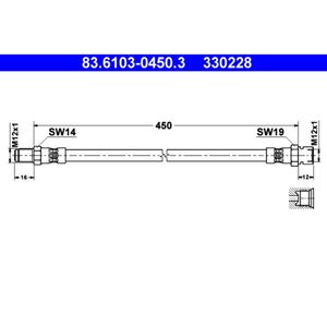 Bremsschlauch ATE 83.6103-0450.3 für Mercedes-Benz T2/L Kommunalfahrzeug