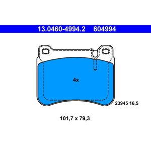 Bremsbelagsatz Scheibenbremse ATE 13.0460-4994.2 für Mercedes-Benz C