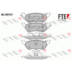 Bremsbelagsatz Scheibenbremse FTE 9010472 für Chrysler Jeep Dodge Voyager IV