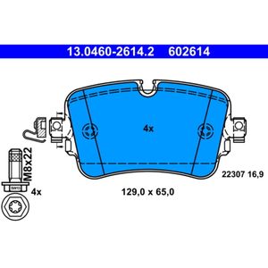 Bremsbelagsatz Scheibenbremse ATE 13.0460-2614.2 für Audi VW Q7