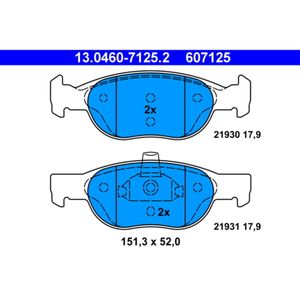 Bremsbelagsatz Scheibenbremse ATE 13.0460-7125.2 für Fiat Punto