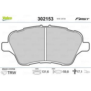 Bremsbelagsatz Scheibenbremse VALEO 302153 für Ford Fiesta VI Van B-Max