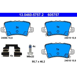 Bremsbelagsatz Scheibenbremse ATE 13.0460-5757.2 für Honda Civic VIII Hatchback