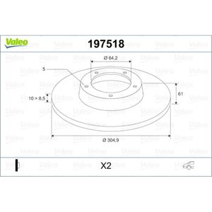 Bremsscheibe VALEO 197518