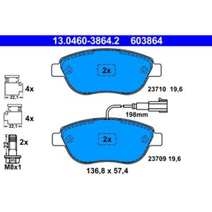 Bremsbelagsatz Scheibenbremse ATE 13.0460-3864.2 für Fiat Abarth Opel Doblo Qubo