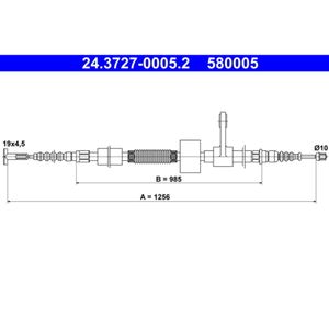 Seilzug Feststellbremse ATE 24.3727-0005.2 für Alfa Romeo 156 GT