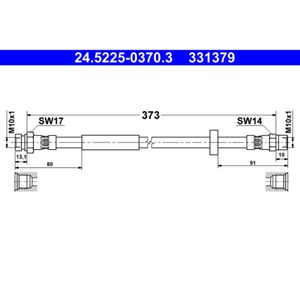 Bremsschlauch ATE 24.5225-0370.3 für VW Ford Seat Sharan Galaxy I Alhambra