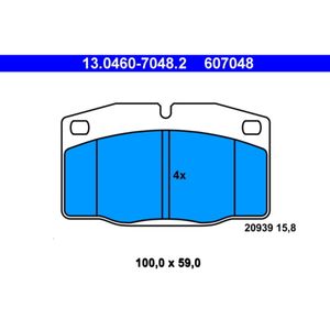 Bremsbelagsatz Scheibenbremse ATE 13.0460-7048.2 für Opel Corsa A TR Kadett D