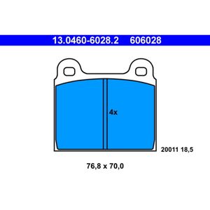 Bremsbelagsatz Scheibenbremse ATE 13.0460-6028.2 für VW Transporter T2