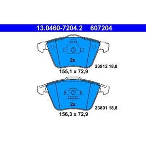 Bremsbelagsatz Scheibenbremse ATE 13.0460-7204.2 für Volvo Saab Opel Ford C70 II