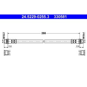 Bremsschlauch ATE 24.5229-0255.3 für Renault Citroën Peugeot 19 I Chamade