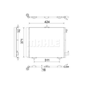 Kondensator Klimaanlage MAHLE AC 460 000S für Citroën Peugeot DS Opel Ds3 208 I