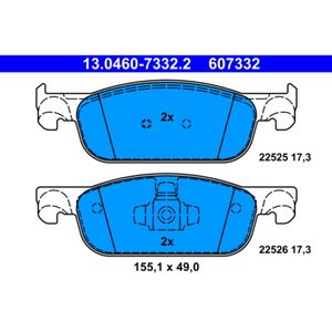 ATE 13.0460-7332.2 Bremsbelagsatz, Scheibenbremse