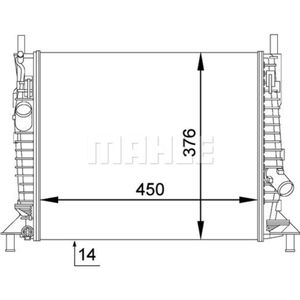 Kühler Motorkühlung MAHLE CR 1352 000P für Ford Focus C-Max II