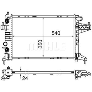 Kühler Motorkühlung MAHLE CR 390 000S für Opel Corsa C Tigra Twintop