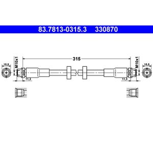 Bremsschlauch ATE 83.7813-0315.3 für Audi A6 C6 Avant Allroad