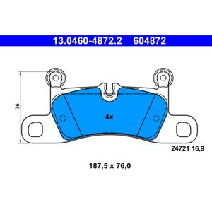 Bremsbelagsatz Scheibenbremse ATE 13.0460-4872.2 für Porsche VW Cayenne Touareg