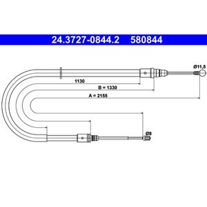 Seilzug Feststellbremse ATE 24.3727-0844.2 für Peugeot 407 SW