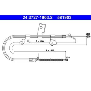 Seilzug Feststellbremse ATE 24.3727-1903.2