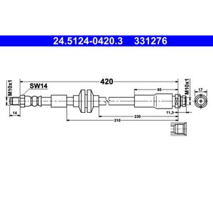 Bremsschlauch ATE 24.5124-0420.3 für Ford C-Max Focus II Turnier