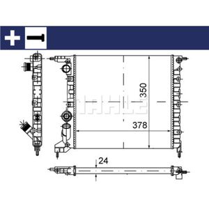 Kühler Motorkühlung MAHLE CR 615 000S für Renault Clio I