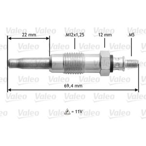 Glühkerze VALEO 345116 (10 Stk.) für Mercedes-Benz Ssangyong Daewoo 190 124 G