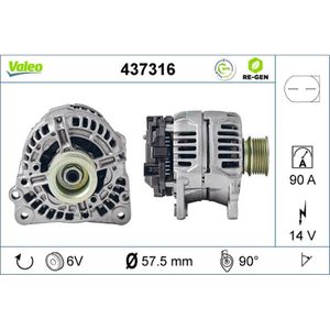 Generator VALEO 437316 für VW Seat Audi Skoda Golf III Ibiza II Cordoba A4 B5 A3