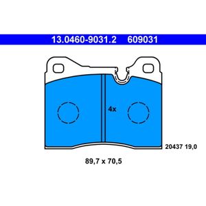 Bremsbelagsatz Scheibenbremse ATE 13.0460-9031.2 für BMW 5er M1