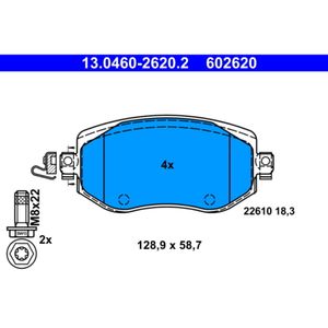 Bremsbelagsatz Scheibenbremse ATE 13.0460-2620.2 für Renault Megane IV