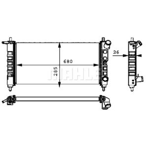 Kühler Motorkühlung MAHLE CR 313 000P für Opel Corsa B