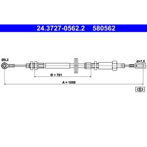 Seilzug Feststellbremse ATE 24.3727-0562.2 für Peugeot Citroën Fiat Boxer Jumper