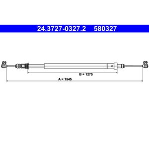 Seilzug Feststellbremse ATE 24.3727-0327.2 für Citroën Xsara Break