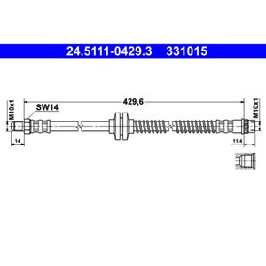 Bremsschlauch ATE 24.5111-0429.3 für Renault Megane II Grandtour